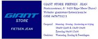 Fietsen Jean, Burst, fietsenwinkel, Giant Store